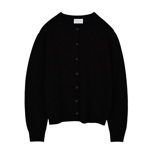iuw941 simple rounded cardigan (black)