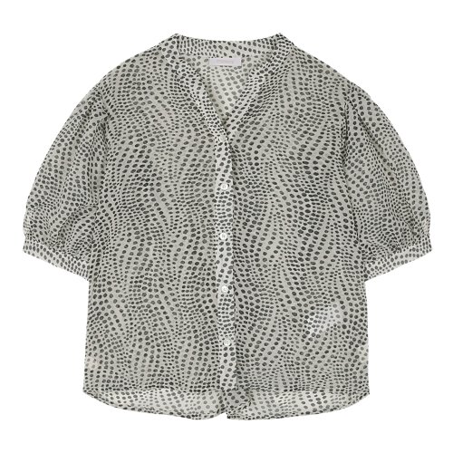 iuw968 china collar dot blouse (light beige)