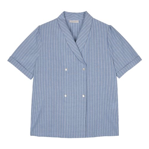 iuw960 double stripe half shirts (skyblue)