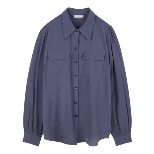 iuw979 puffsleeve pocket blouse (blue)