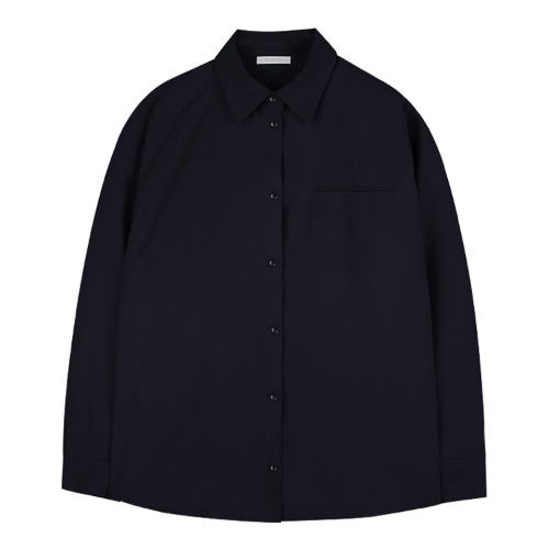 iuw1125 one pocket tiny button blouse (navy)
